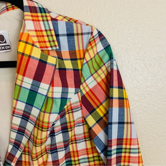 Vintage Multicolor Plaid Blazer - Picture 5 of 5